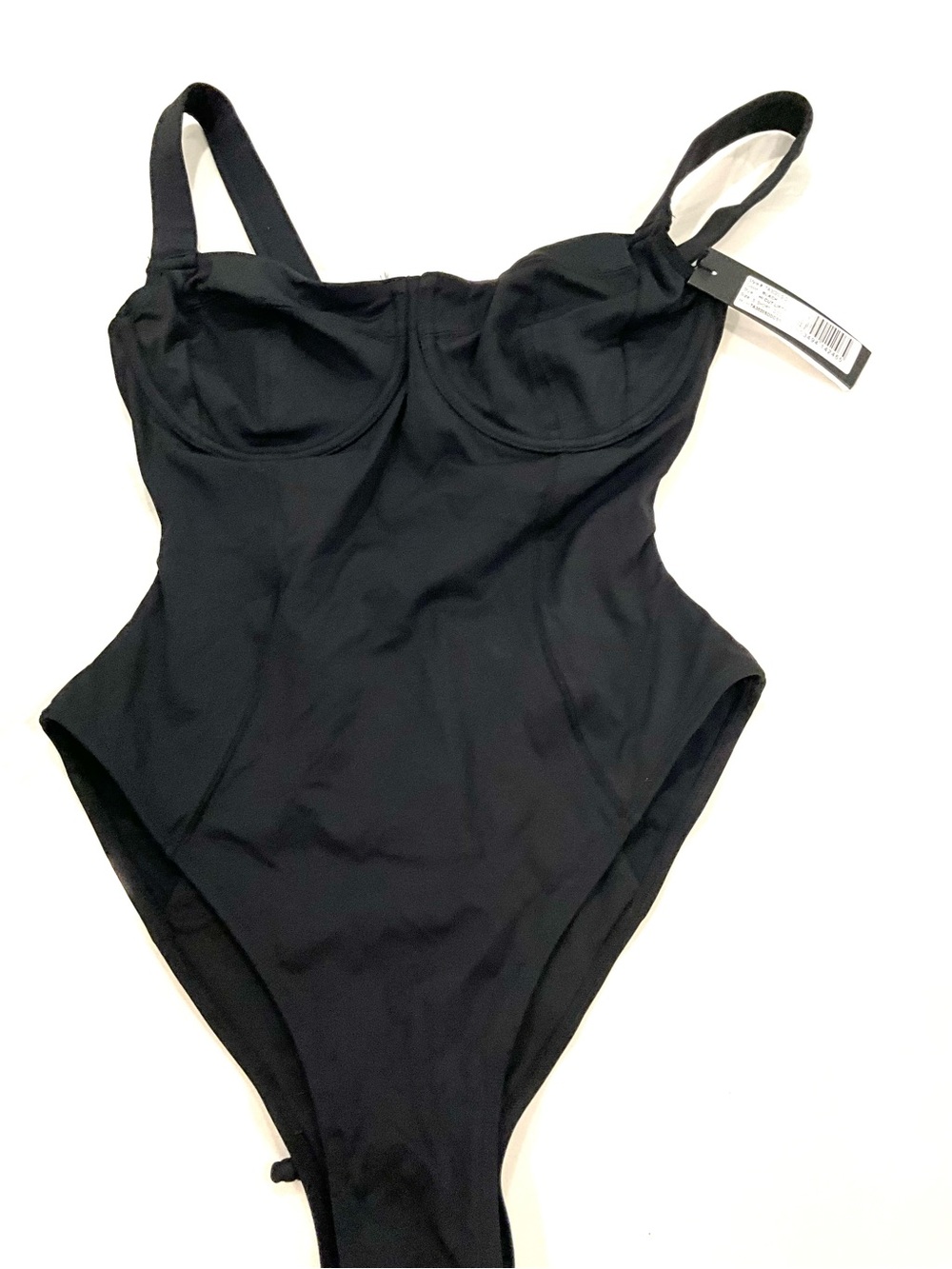 TA3 Black Hi Cut Lifty One Piece Swimsuit Corset Back S Short D/DD NWT